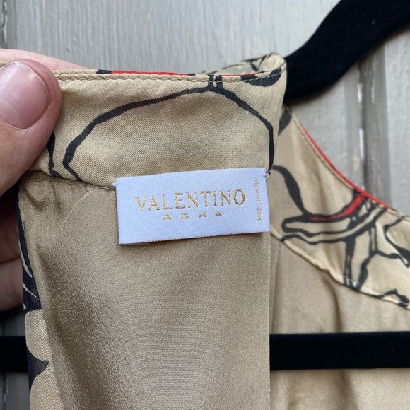 Valentino Floral Chiffon Poppy Print and Ruffle Detail Dress size SMALL - Picture 7 of 8